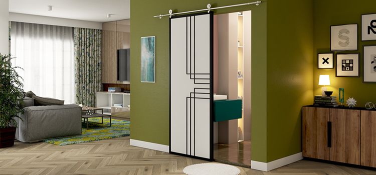 sliding bathroom door installation in Orange